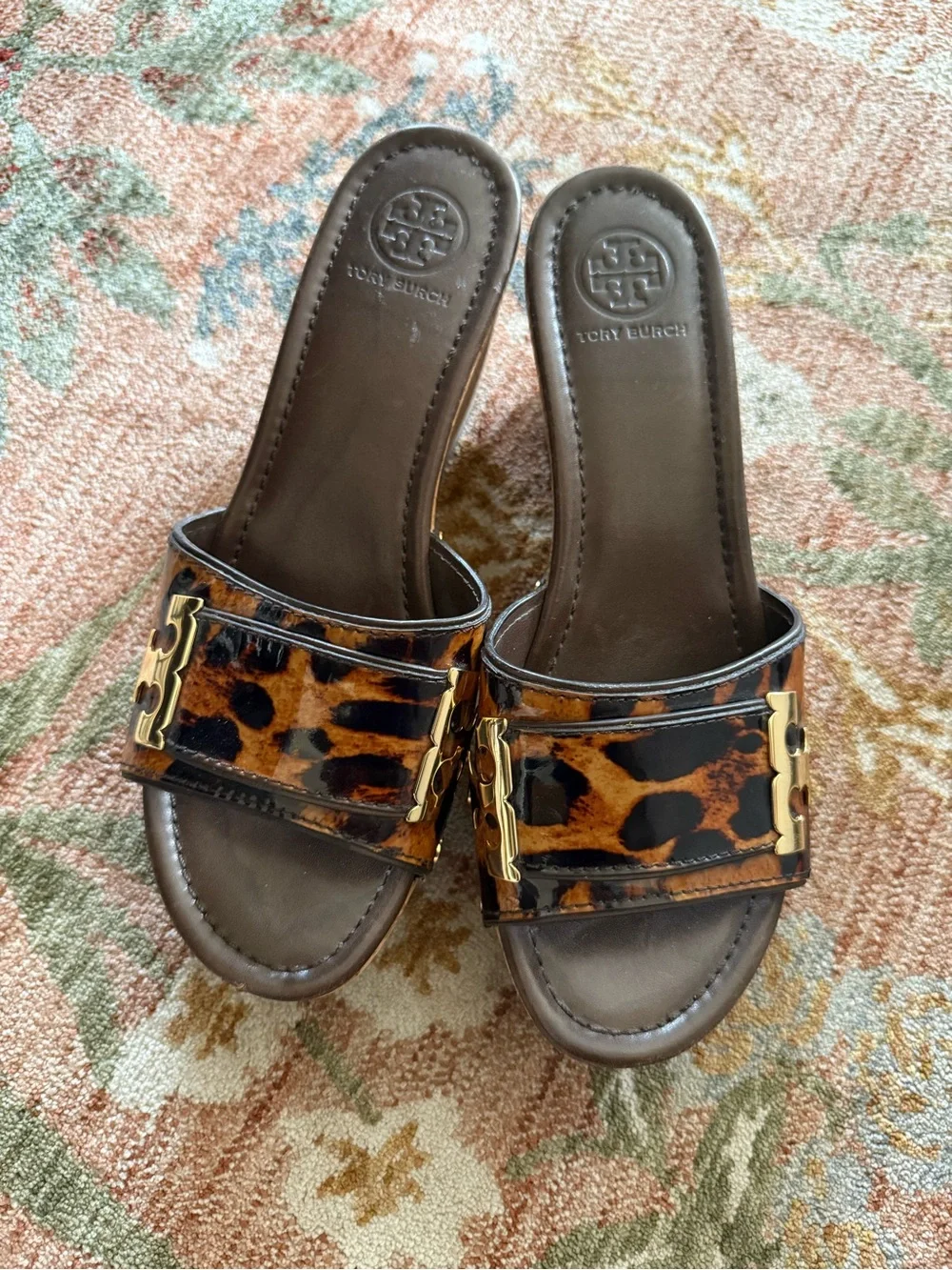8.5 Bundle alert! Jimmy Choo Tan Leather Wedge Sandals and Tory Burch wedge